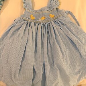 Anavini Blue Gingham Dress with Duck Embroidery